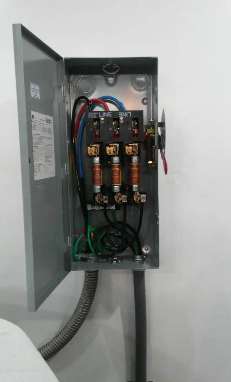 Three-phase disconnect switch installed for Electrical Wiring & Rewiring in North Plainfield